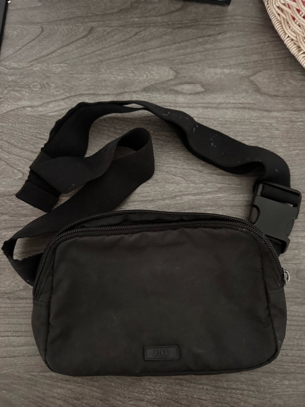 PINK Victoria's Secret Black Nylon Belt Bag
